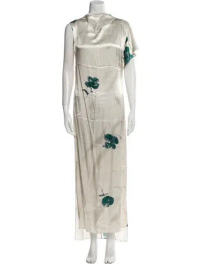 Pre-owned Rodebjer Floral Print Long Dress In Gray