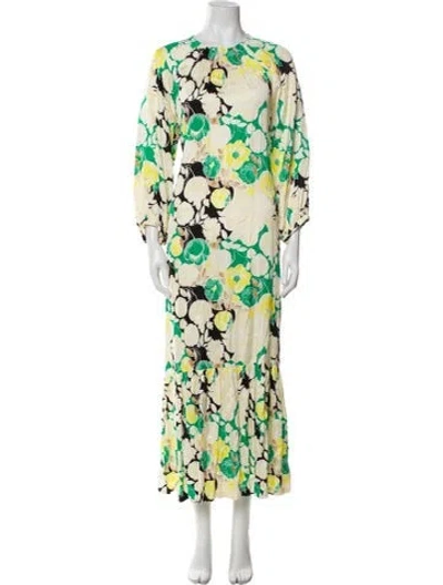 Pre-owned Rodebjer Floral Print Long Dress In Multi