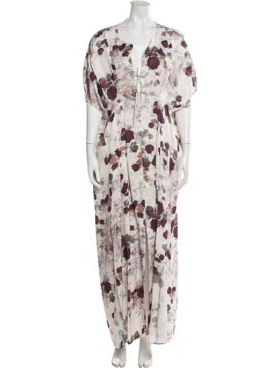 Pre-owned Rodebjer Floral Print Long Dress In Multicolor