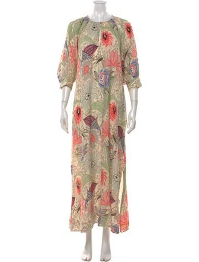 Pre-owned Rodebjer Floral Print Long Dress In Multicolor