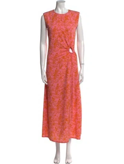 Pre-owned Rodebjer Floral Print Long Dress In Pink