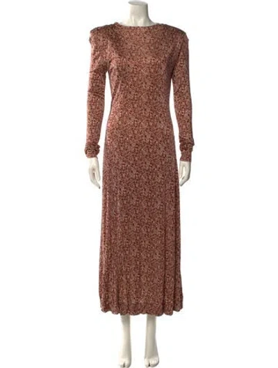 Pre-owned Rodebjer Floral Print Long Dress W/ Tags In Neutral