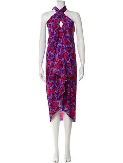 Pre-owned Rodebjer Floral Print Mini Dress In Blue
