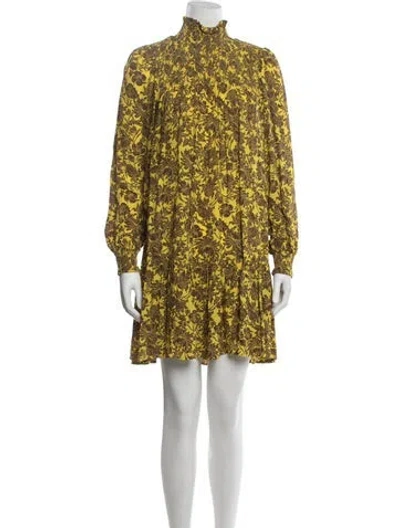 Pre-owned Rodebjer Floral Print Mini Dress In Yellow