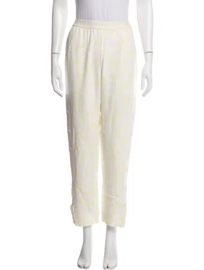 Pre-owned Rodebjer Floral Print Straight Leg Pants In Neutrals