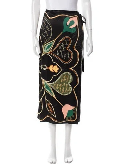 Pre-owned Rodebjer Graphic Print Mini Skirt In Black