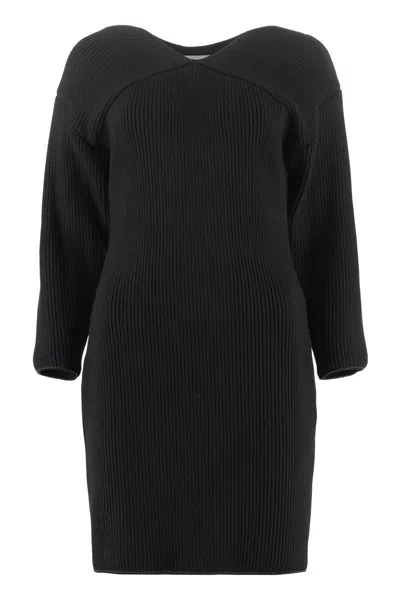 Rodebjer Helome Canneté Knit Dress In Black