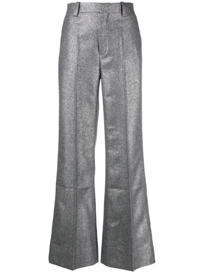 Rodebjer Emma Flared-leg Tailored Trousers In Silver