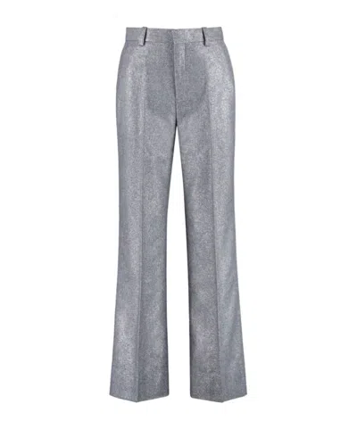 Rodebjer Emma Flared-leg Tailored Trousers In Silver