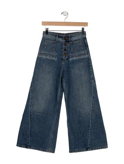 Pre-owned Rodebjer High-rise Wide Leg Jeans In Blue