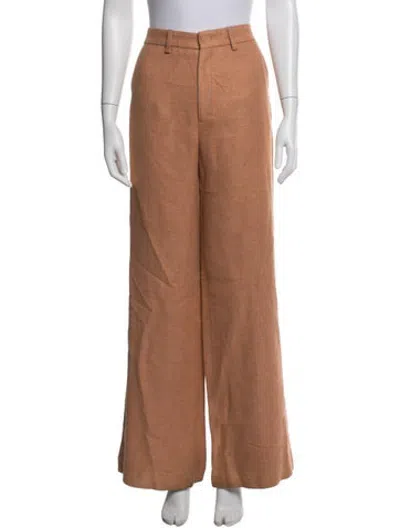 Pre-owned Rodebjer Houndstooth Print Wide Leg Pants In Orange