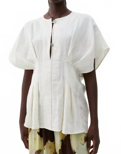 Rodebjer Jennia Linen Top In White In Neutral