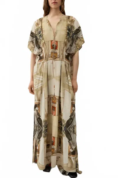 Rodebjer Kimberly Print Dress In Beige In Brown