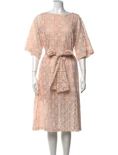 Pre-owned Rodebjer Lace Pattern Midi Length Dress In Pink