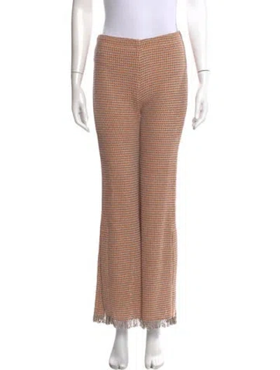 Pre-owned Rodebjer Lace Pattern Wide Leg Pants In Orange