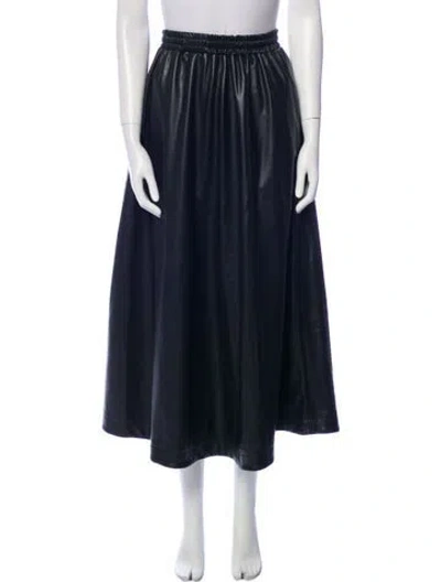 Pre-owned Rodebjer Leather Midi Length Skirt In Black