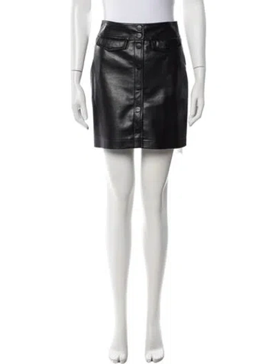 Pre-owned Rodebjer Leather Mini Skirt In Black