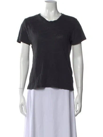 Pre-owned Rodebjer Linen Crew Neck T-shirt In Black