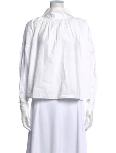 Pre-owned Rodebjer Long Sleeve Blouse In White