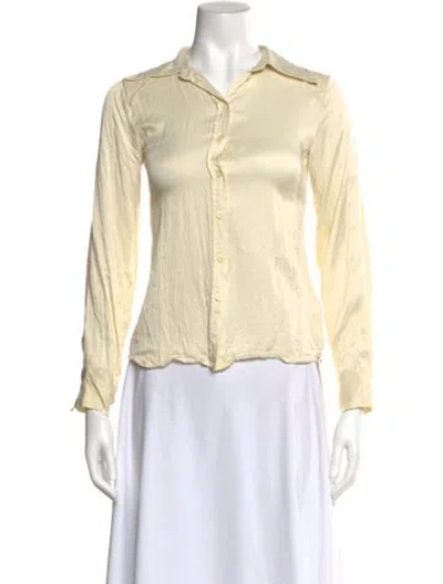 Pre-owned Rodebjer Long Sleeve Button-up Top In White