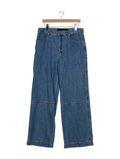 Pre-owned Rodebjer Mid-rise Wide Leg Jeans In Blue