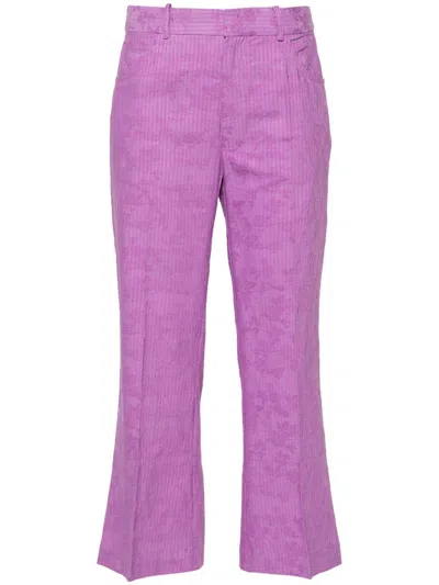 Rodebjer Miso Striped Trousers In Pink & Purple