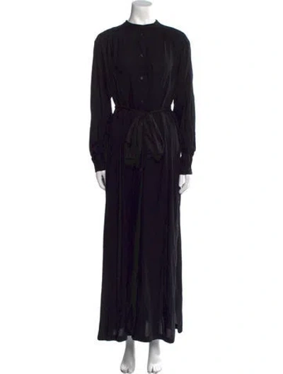 Pre-owned Rodebjer Mock Neck Long Dress In Black