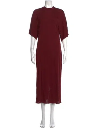 Pre-owned Rodebjer Mock Neck Midi Length Dress In Burgundy