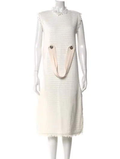Pre-owned Rodebjer Mock Neck Midi Length Dress In White