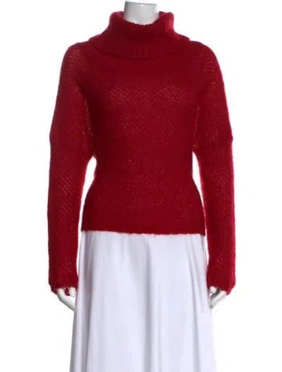 Pre-owned Rodebjer Mohair Turtleneck Sweater In Red