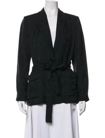 Pre-owned Rodebjer Patterned Blazer In Black/green