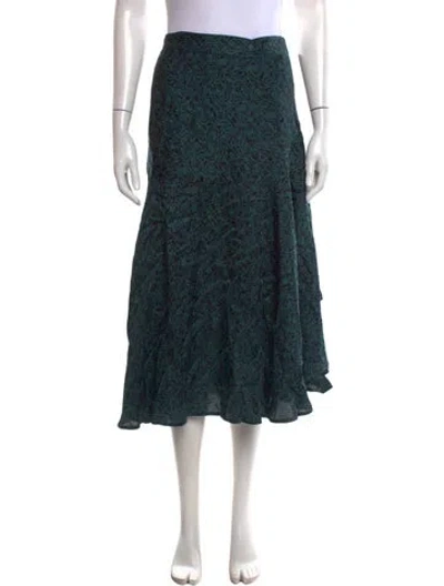 Pre-owned Rodebjer Patterned Midi Length Skirt In Green