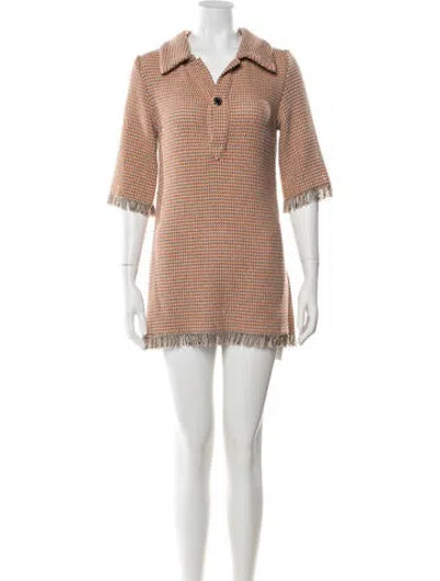Pre-owned Rodebjer Patterned Mini Dress In Orange