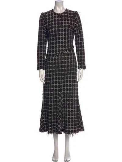 Pre-owned Rodebjer Plaid Print Long Dress In Black