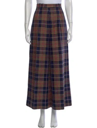 Pre-owned Rodebjer Plaid Print Wide Leg Pants