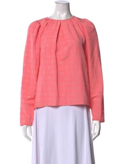 Pre-owned Rodebjer Printed Crew Neck Blouse In Pink