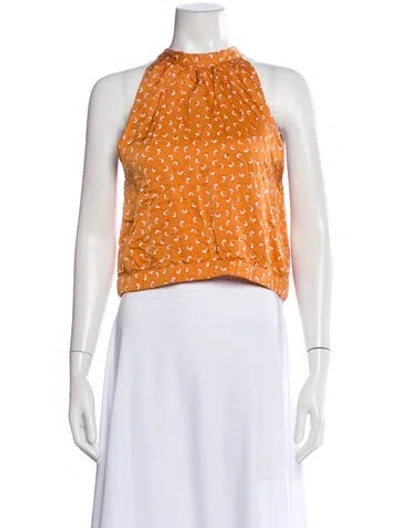 Pre-owned Rodebjer Printed Halterneck Top In Orange