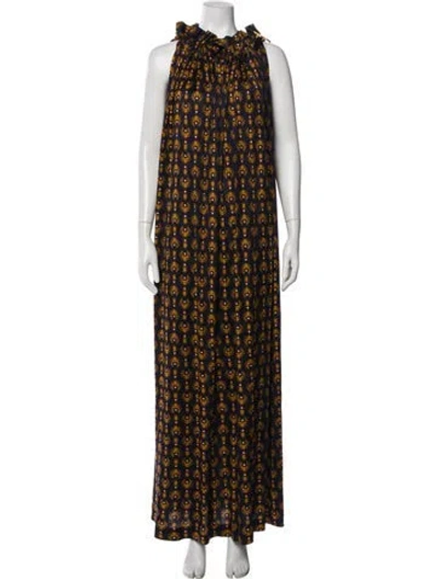 Pre-owned Rodebjer Printed Long Dress In Blue