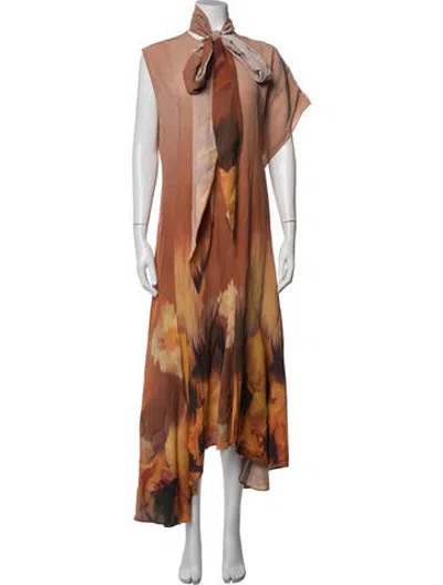 Pre-owned Rodebjer Printed Long Dress In Orange