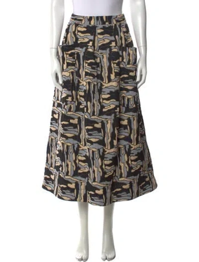 Pre-owned Rodebjer Printed Long Skirt In Blue/neutrals
