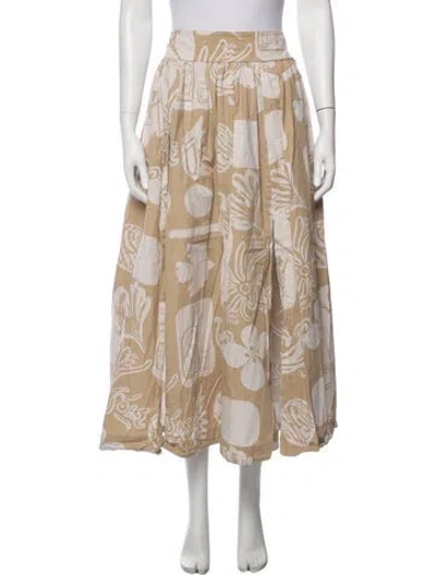 Pre-owned Rodebjer Printed Long Skirt In Neutrals