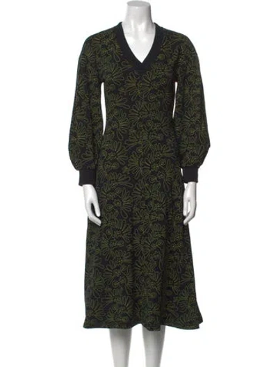 Pre-owned Rodebjer Printed Midi Length Dress In Black