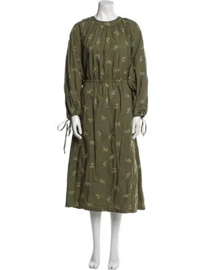 Pre-owned Rodebjer Printed Midi Length Dress In Green