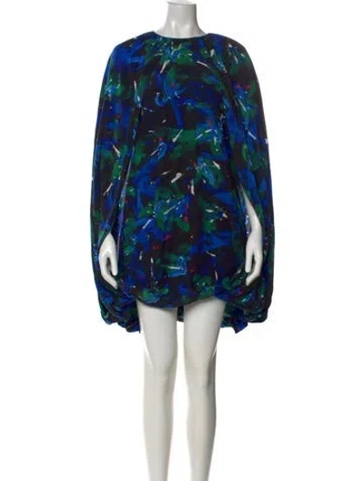 Pre-owned Rodebjer Printed Mini Dress W/ Tags In Blue