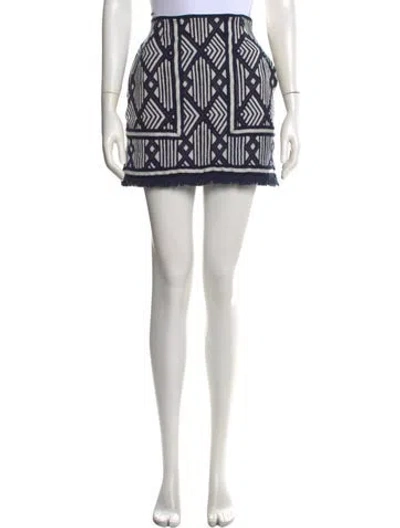 Pre-owned Rodebjer Printed Mini Skirt In Blue