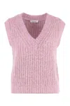 Rodebjer Melange Effect Knitted Priscilla Vest In Pink