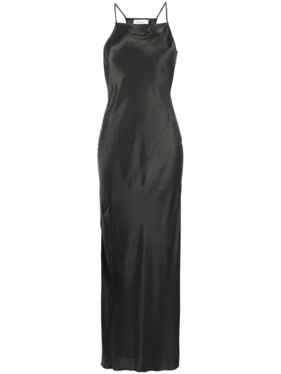 Rodebjer Satin-finish Long Dress In Grey