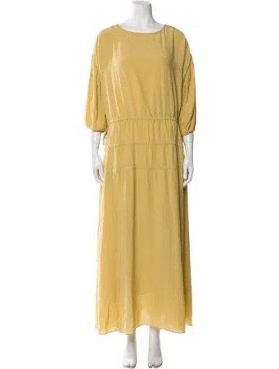 Pre-owned Rodebjer Scoop Neck Long Dress In Yellow