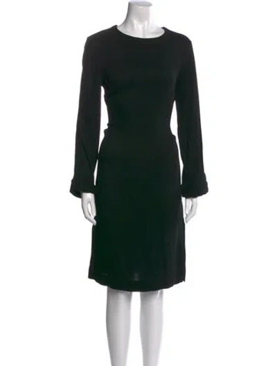 Pre-owned Rodebjer Scoop Neck Midi Length Dress In Black