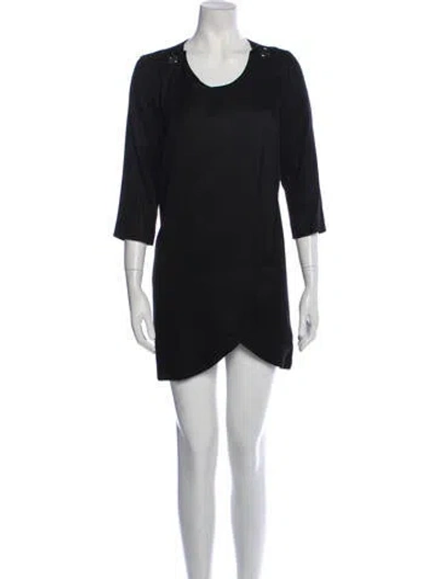 Pre-owned Rodebjer Scoop Neck Mini Dress In Black